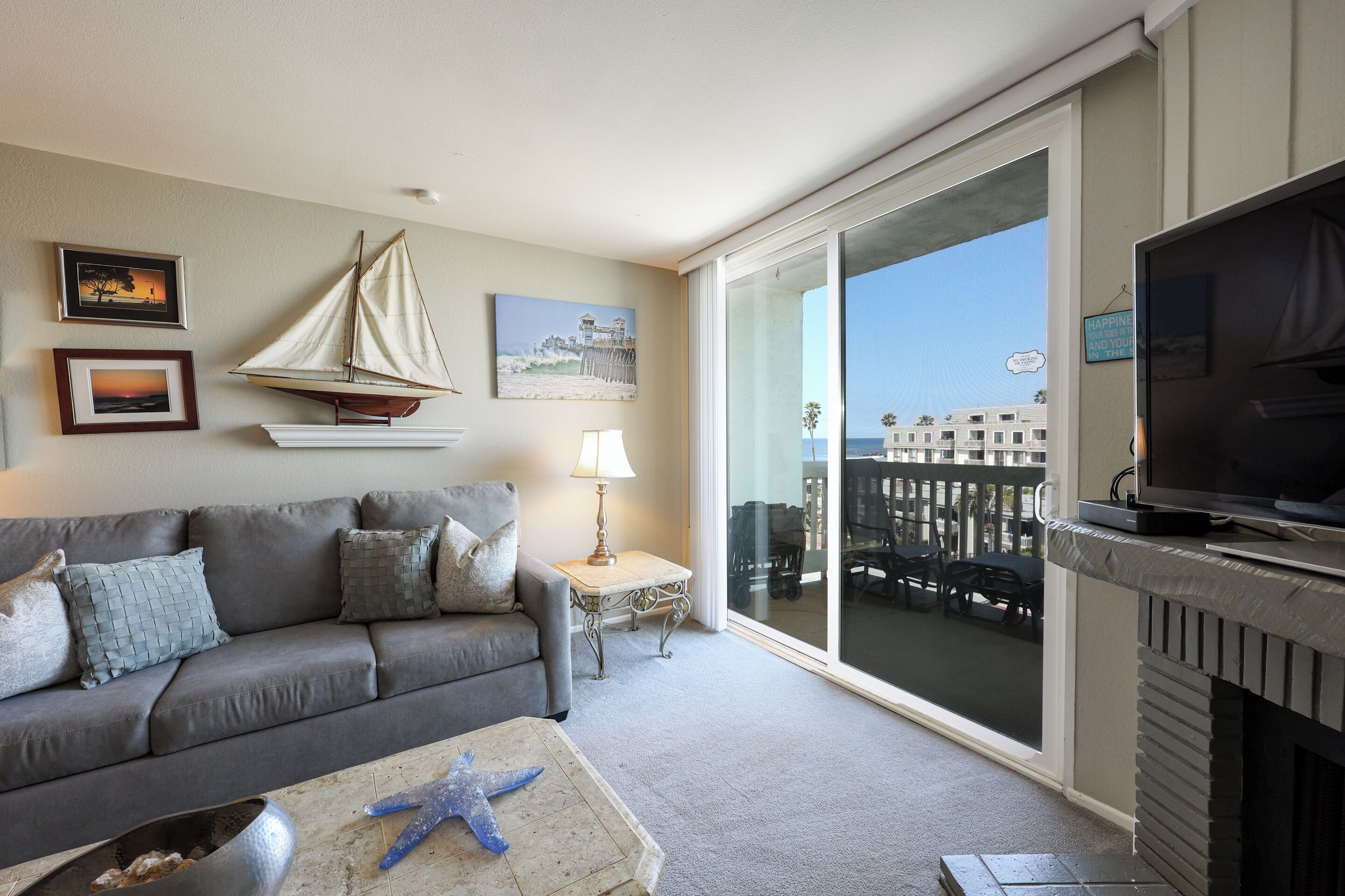 Appart'hôtel, plusieurs lits, accès piscine, vue océan (A323) | Coin séjour