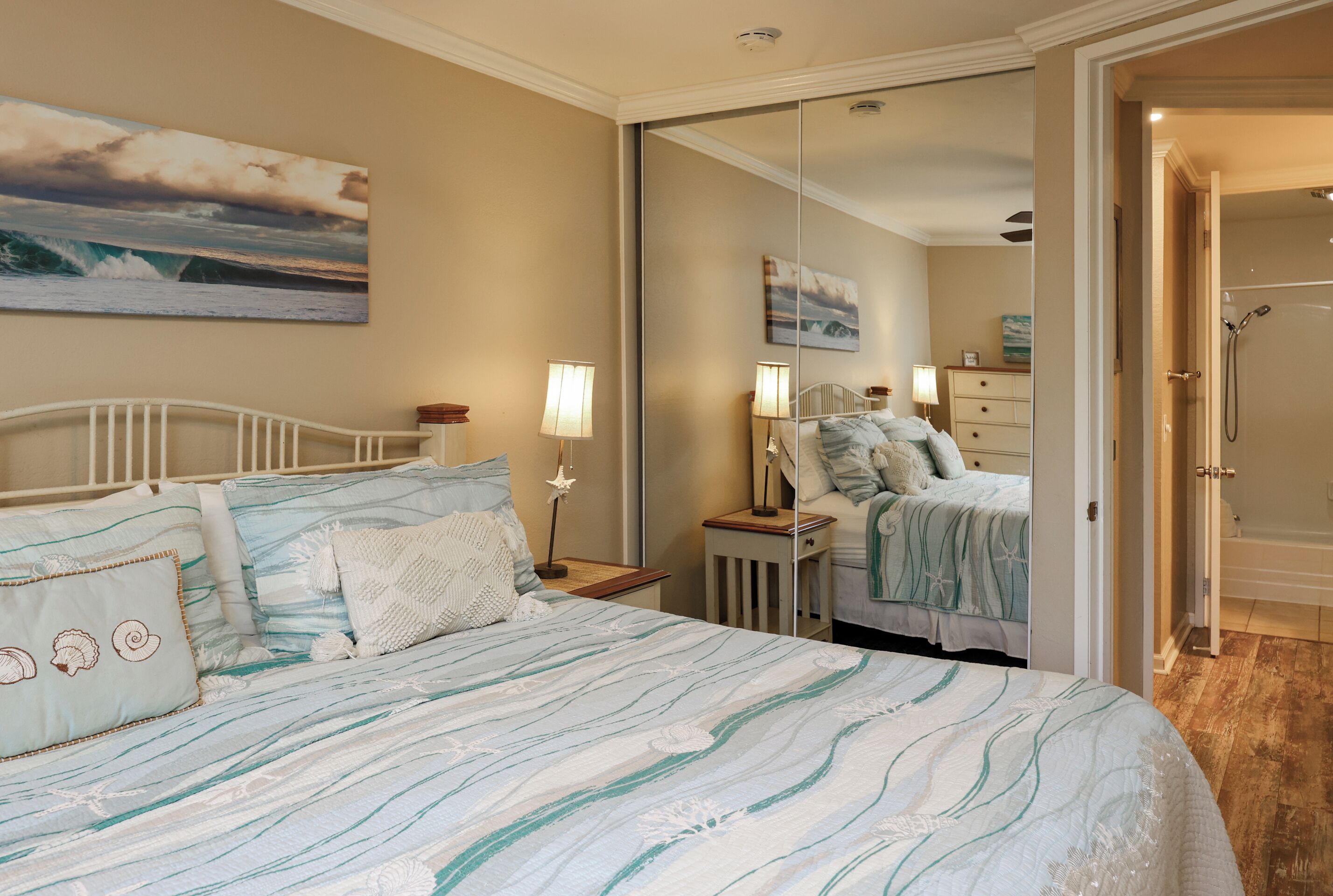 Condo, 1 King Bed with Sofa bed, Pool Access, Pool View (B119 Vitamin Sea) | 2 bedrooms, individually decorated, individually furnished, bed sheets