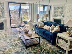 Apartamento, 2 camas de matrimonio, acceso a la piscina, vistas al jardín (B203) | Zona de estar