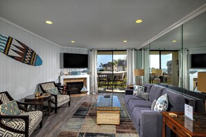 Condo, 1 King Bed with Sofa bed, Pool Access, Garden View (B103) | Living area - Oceanside Beach Condos (Oceanside)