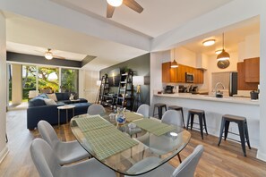 Condo | Living area | 50-inch Smart TV with digital channels, Netflix, streaming services - Hilton Pool Pass Luxe Waikoloa Villa Walk to Beach (Waikoloa)