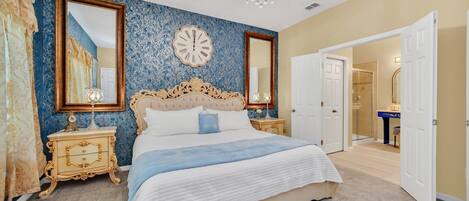 3 bedrooms, desk, iron/ironing board, travel cot