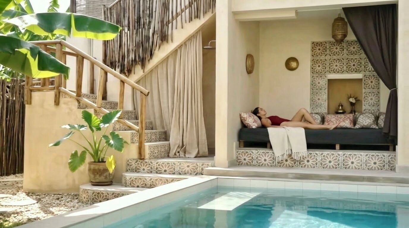 Una piscina al aire libre