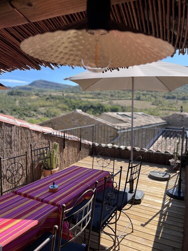 spacious village house with terrace & pool