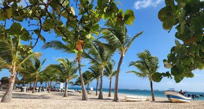 5 minutes Beach apt with Parking, Pool and Jacuzzi.