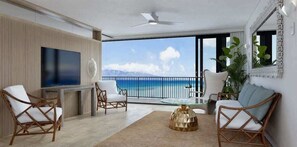 TV, offices - Unforgettable Oceanfront Stay | Nature & Luxury | Lanai & Moloka’i Views (Lahaina)