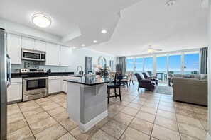 Fridge, microwave, oven, stovetop - BEACHFRONT, GULF-FRONT POOL, PRIVATE BALCONY! (Gulf Shores)