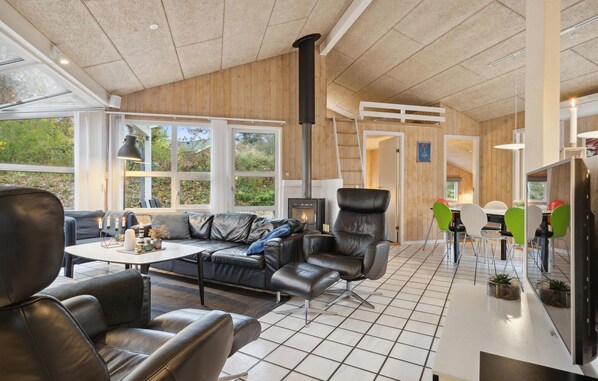 Televisión y chimenea 