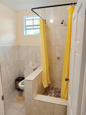 Dusche, Handtücher, Seife, Toilettenpapier