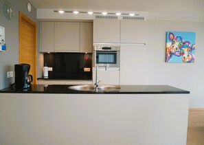 Fridge, oven, stovetop, dishwasher