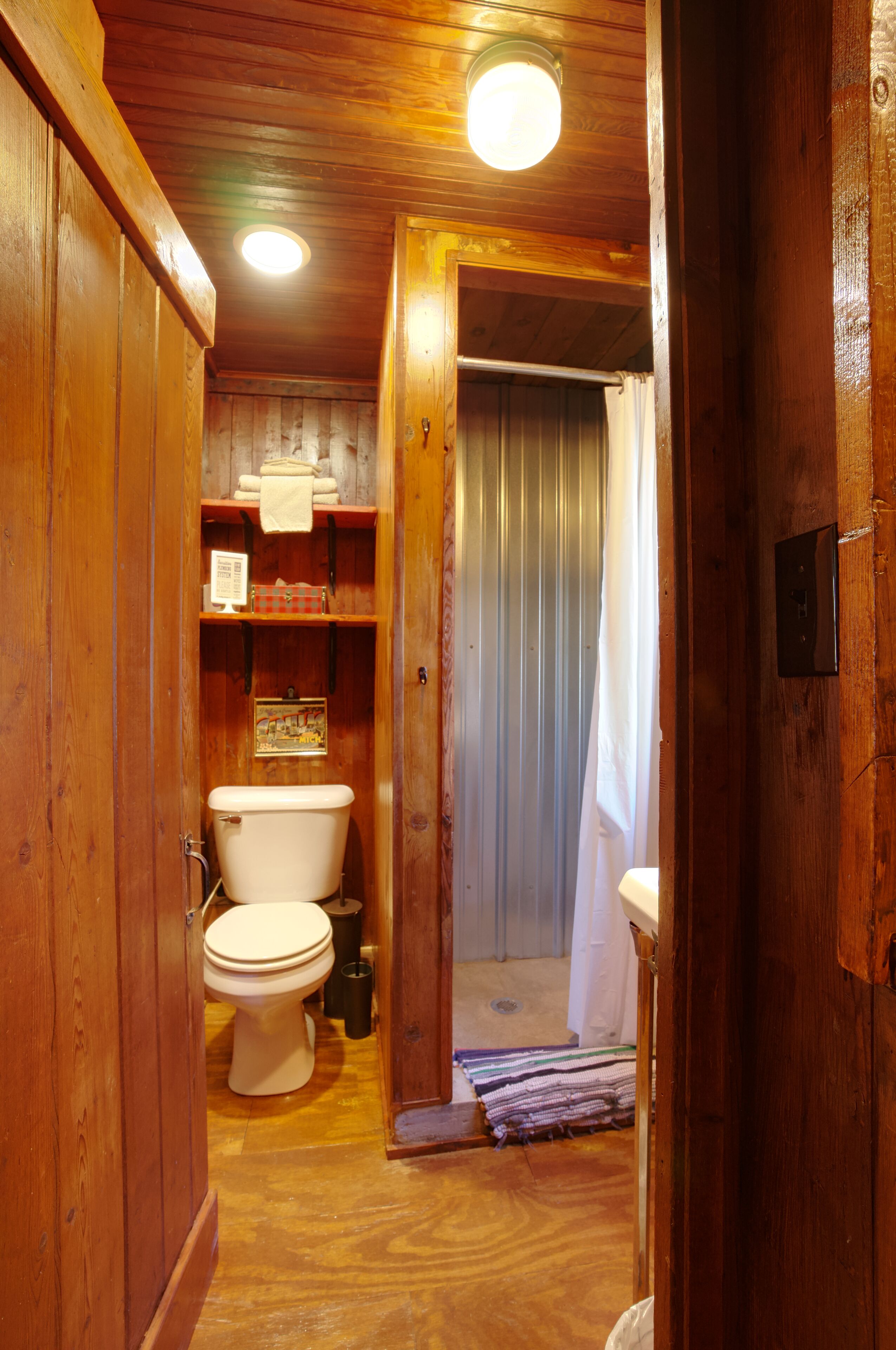 Shower, towels, soap, shampoo