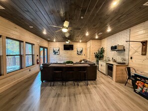 TV, lareira, videogames