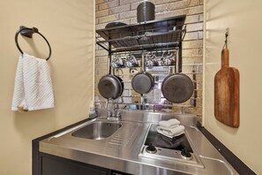 Coffee/tea maker, fridge, microwave, stovetop - Cozy, Pet-Friendly Retreat in Hickory w/ Fire Pit! (Hickory)