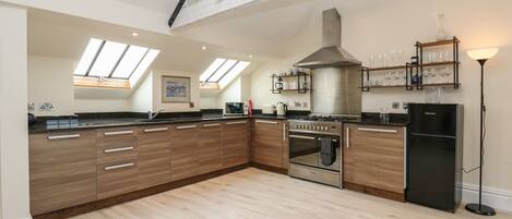 Fridge, dishwasher, electric kettle, toaster