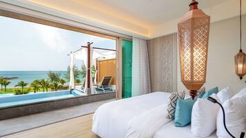 Seaview Pool Suite | Frigobar, escrivaninha, quartos à prova de som, Wi-Fi de cortesia