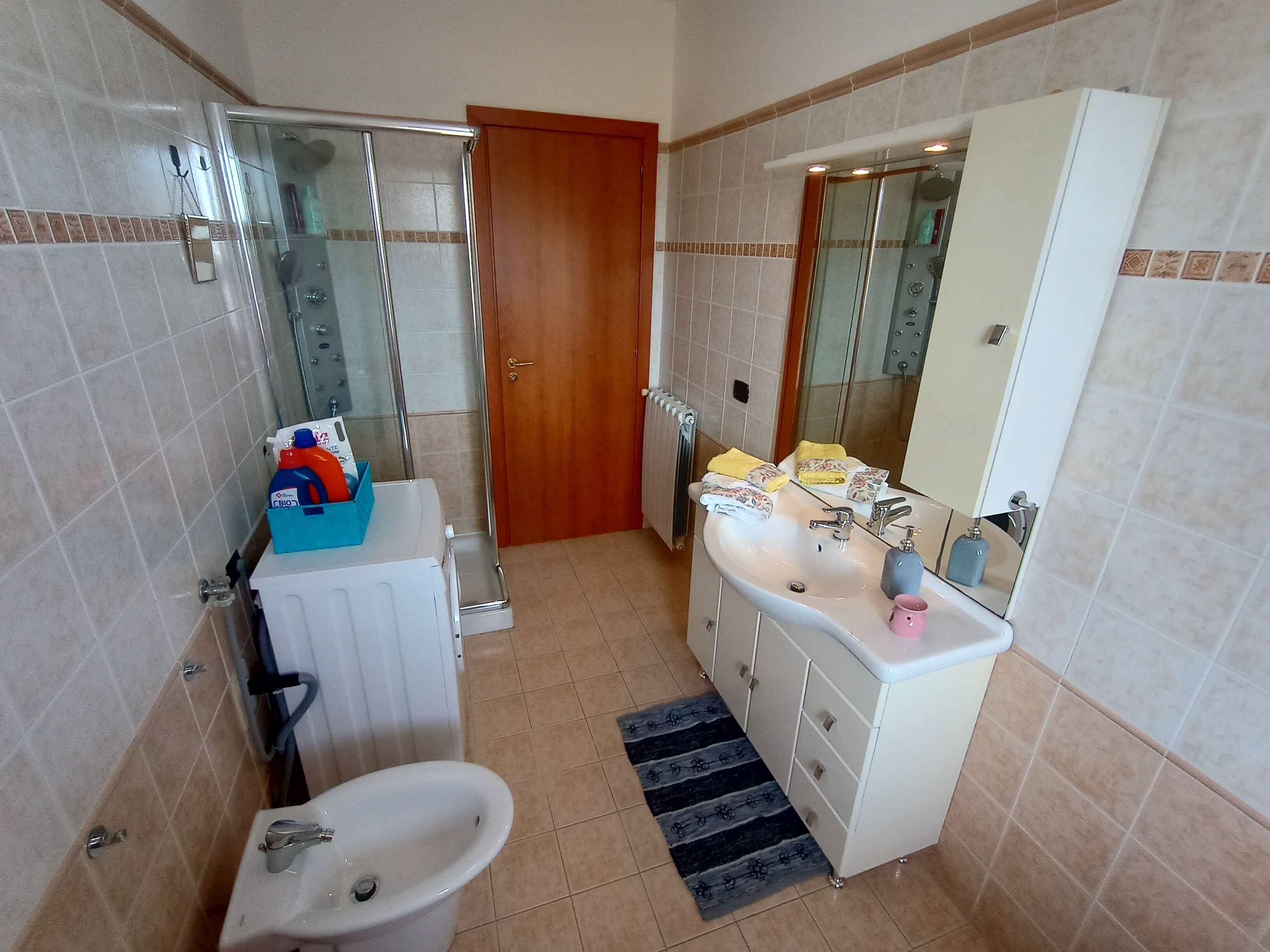 Shower, free toiletries, hair dryer, bidet