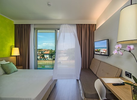 Classic Triple Room | Minibar, in-room safe, desk, laptop workspace. Hotel Viareggio