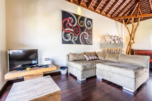 TV de tela plana 42 polegadas com canais a cabo, DVD player