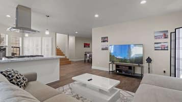 TV, fireplace, offices