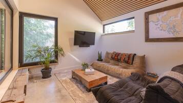 Smart TV, books, stereo