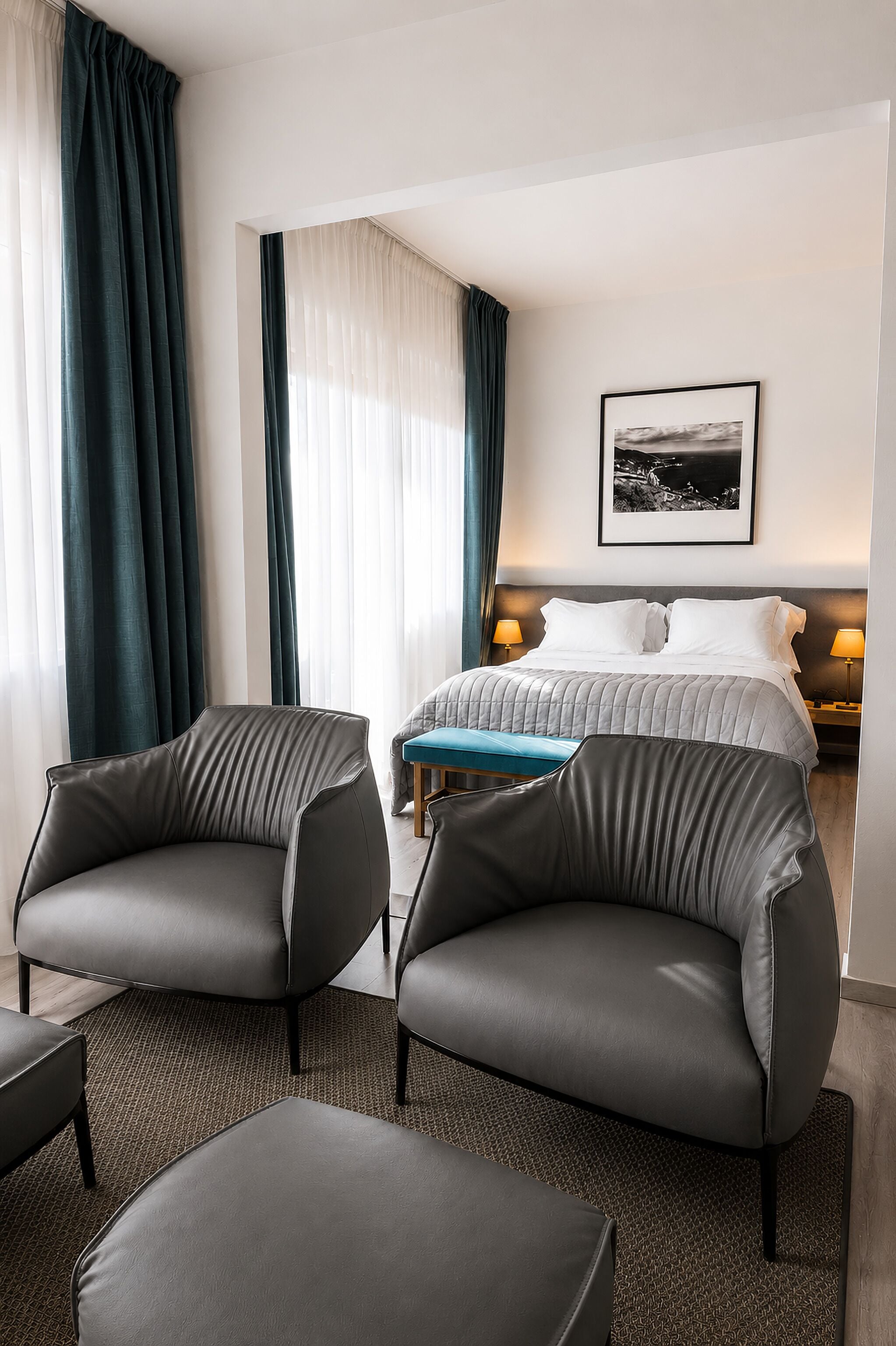 Junior Suite with Terrace | Hypo-allergenic bedding, down comforters, pillowtop beds, minibar