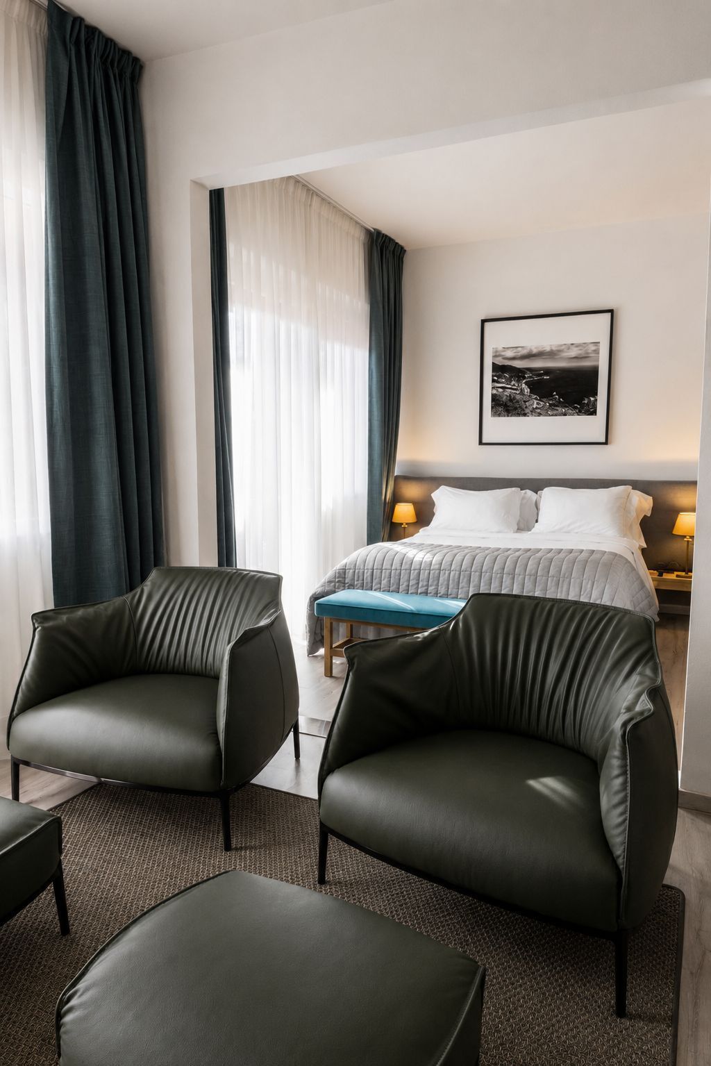 Junior Suite with Terrace | Hypo-allergenic bedding, down comforters, pillowtop beds, minibar