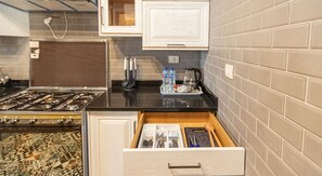 Standard Apartment, 2 Bedrooms | Private kitchen | Full-size fridge, microwave, electric kettle, cookware/dishes/utensils - Prime Select Village Gate (New Cairo)