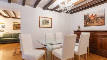 Apartment | Living area | 36-inch flat-screen TV with cable channels