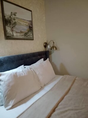 Habitación económica con 1 cama matrimonial o 2 individuales | Decoración personalizada y muebles diferentes 