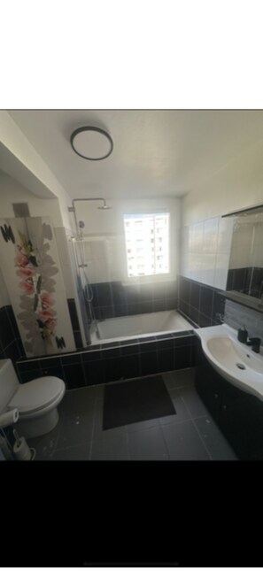 Sèche-cheveux, serviettes fournies, savon, papier toilette