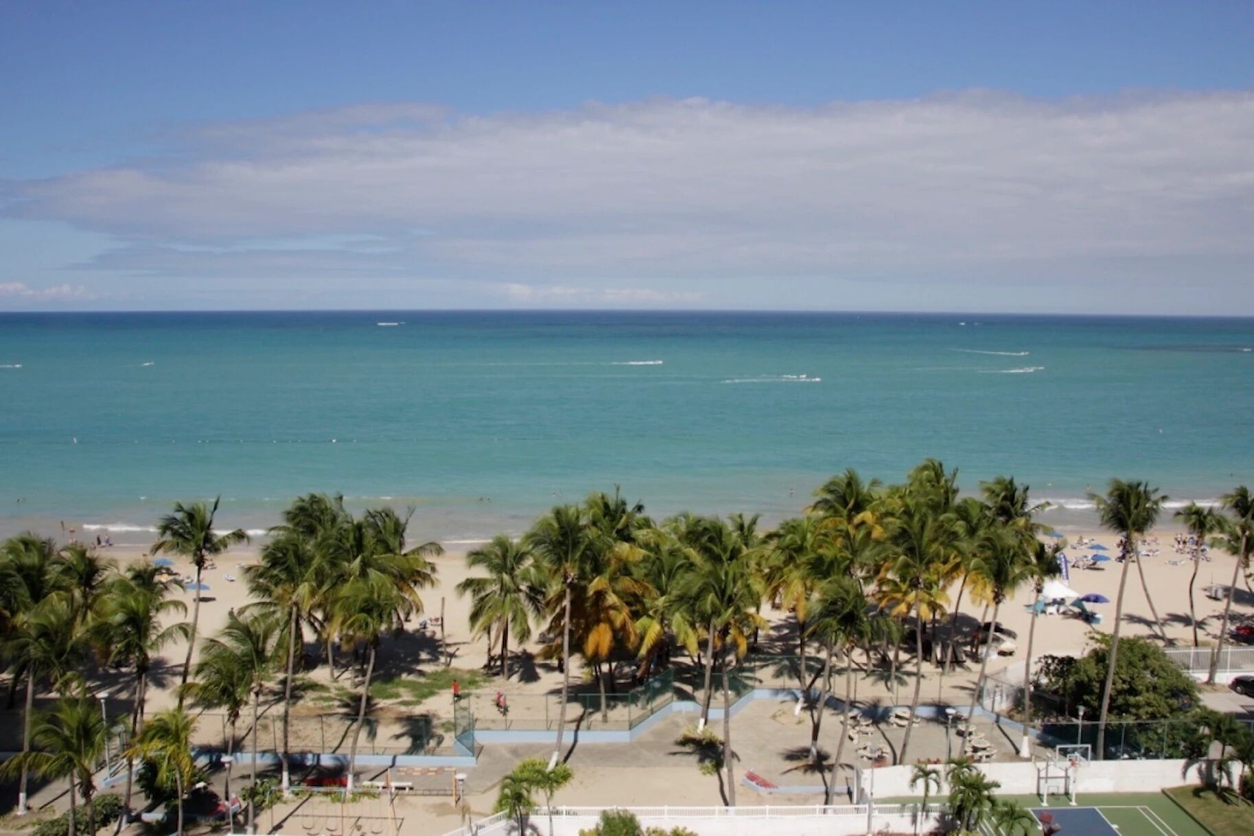 On the beach, sun loungers, beach towels