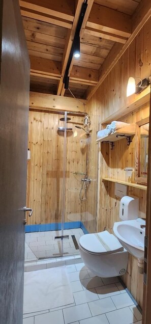 City Room, 1 Double Bed, Non Smoking, City View - 101 | 욕실 | 헤어드라이어, 슬리퍼, 타월, 비누