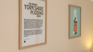 A framed recipe poster on a wall. - Pinfold Cottage (York)
