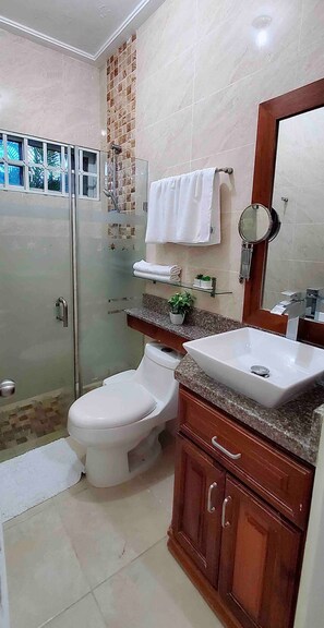 Towels, soap, toilet paper