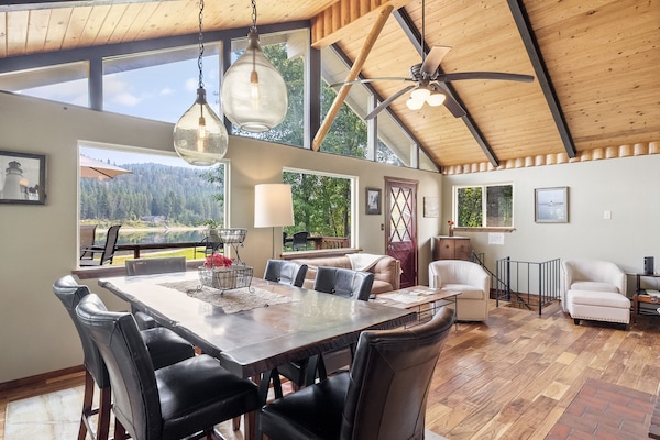 Look at that view from the living room and dining area