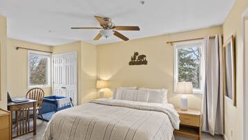 2 bedrooms, desk, iron/ironing board, travel cot