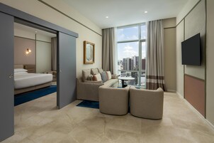 Premium bedding, down comforters, memory foam beds, minibar