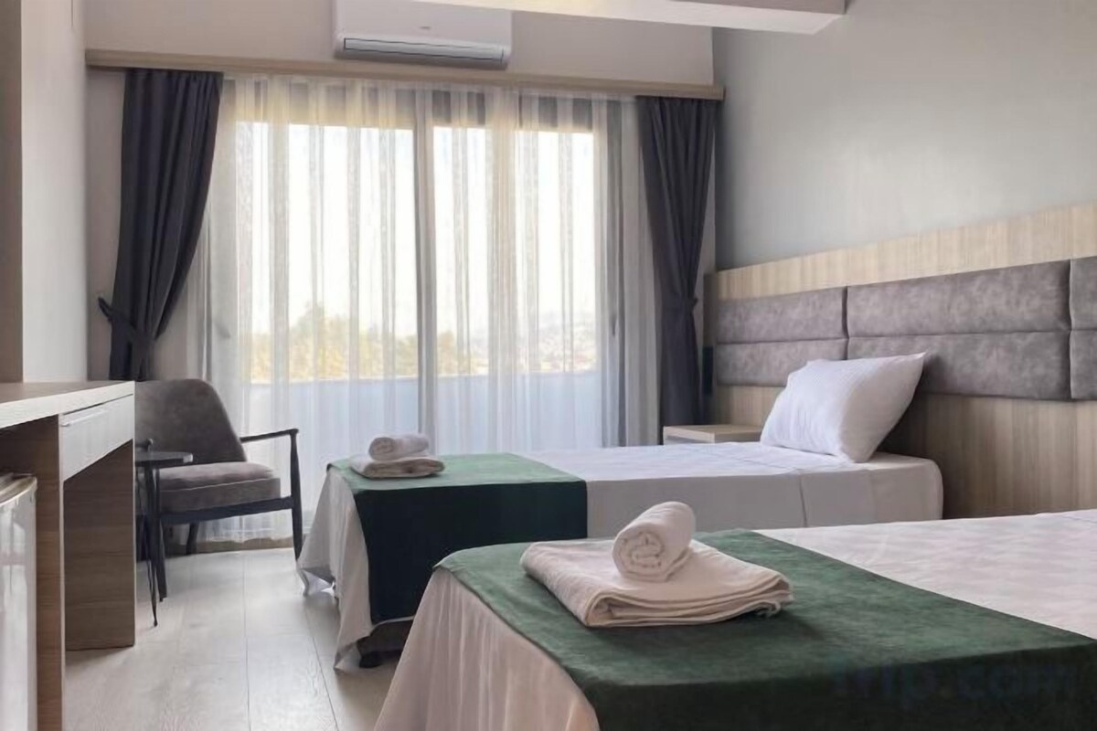 Minibar, desk, WiFi (free), bed sheets