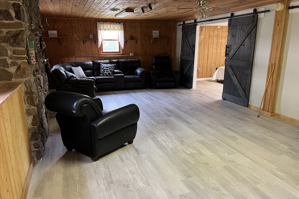 Panoramic Duplex | Living area | 65-inch flat-screen TV with digital channels