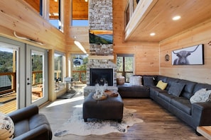 TV, fireplace, video games, stereo