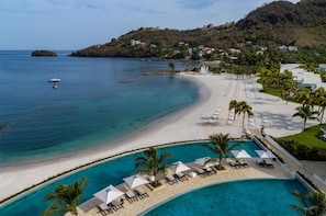 Private beach, white sand