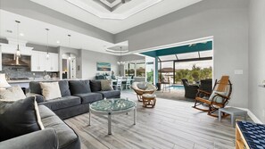 House, Multiple Beds, Pool Access (MPC15528) | Living area - 15528 Melport Circle (Port Charlotte)