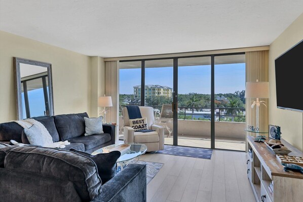Condo, Multiple Beds, Pool Access, Ocean View (ANC506) | Living area - 6415 Midnight Pass Road Unit 506 (Siesta Key)