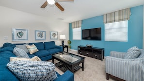 Maison, plusieurs lits, accès piscine (HZD9057) | Coin séjour