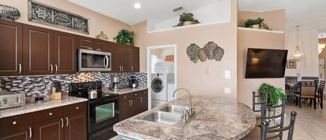 House, Multiple Beds, Pool Access (FP8157) | Private kitchen | Fridge, microwave, oven, stovetop