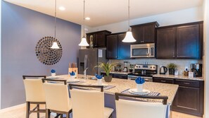 House, Multiple Beds, Pool Access (MOR2109) | Private kitchen | Fridge, microwave, oven, stovetop