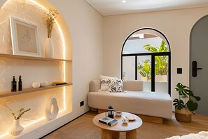 Apartment | Living area | 65-cm Smart TV with digital channels, heated floors