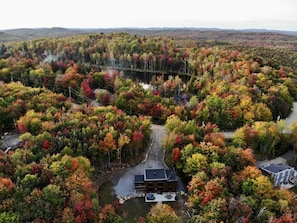 Aerial view - Chalet Röcka with hot tub and lake access! (Chertsey)