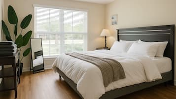 2 bedrooms, iron/ironing board, WiFi, bed sheets