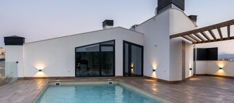 Design flat for 2 people with communal swimming pool and gym.